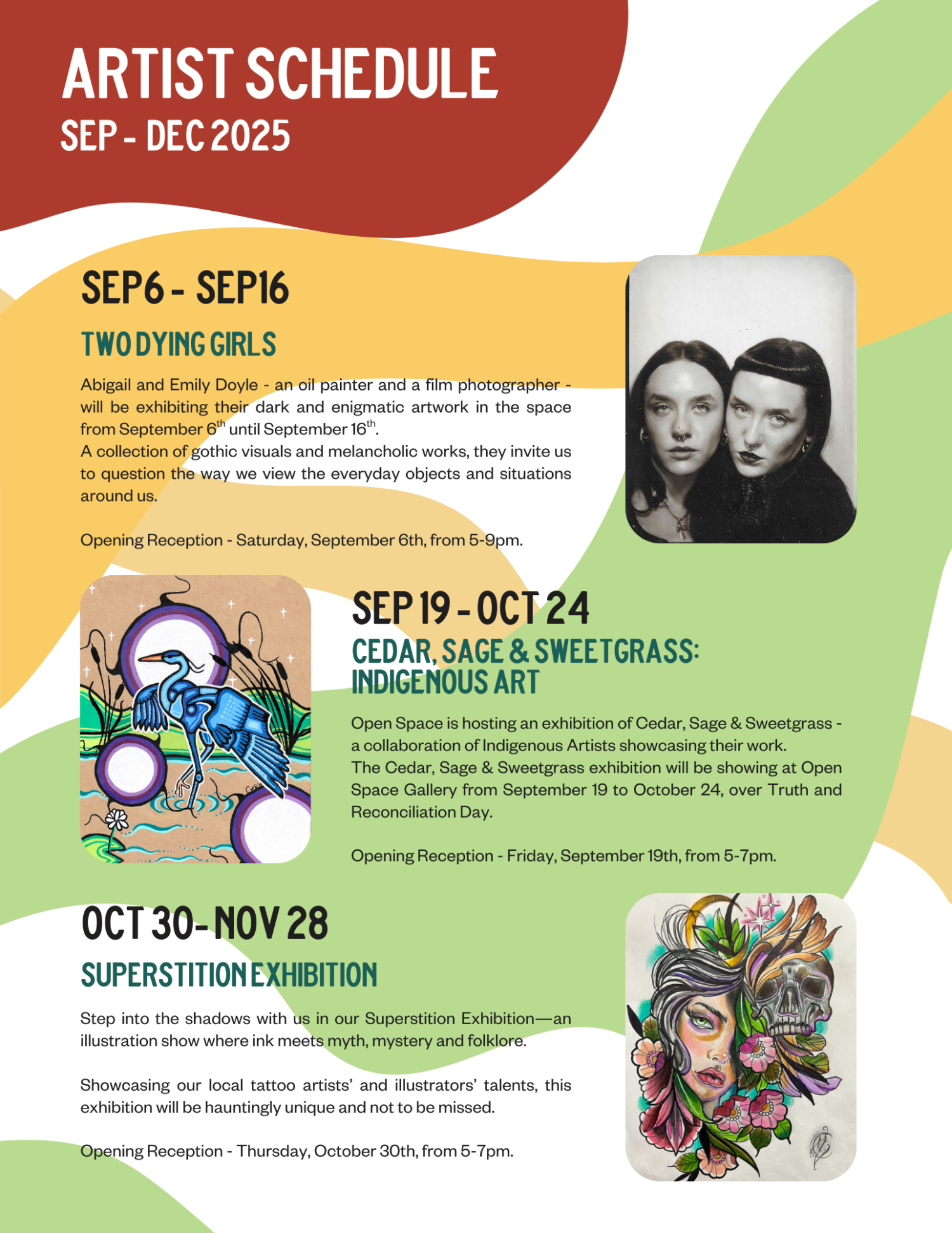 Open-Space-Art-Schedule-Fall-2025